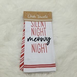 Set of 2 Meowy Night Dish Towels